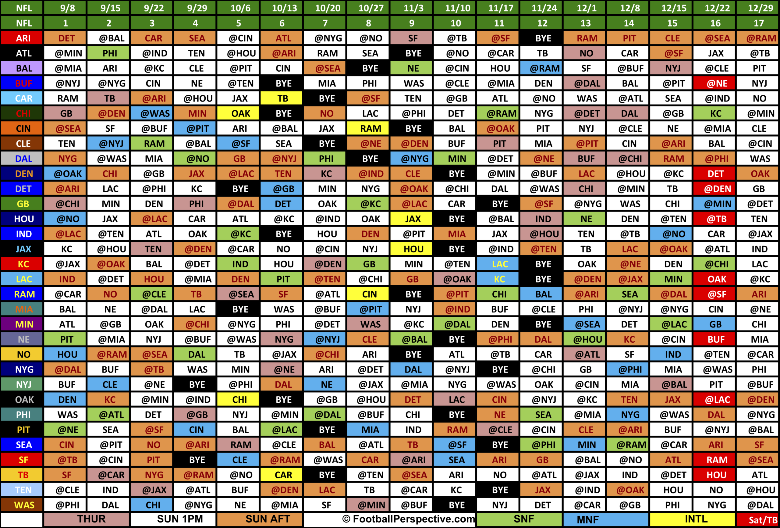 Nfl Schedule For Season Image To U