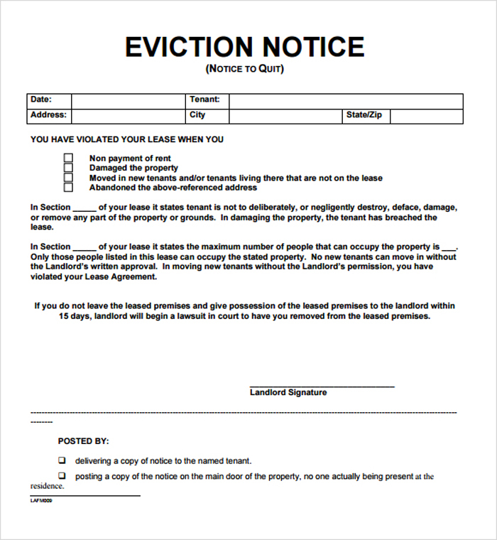 12 Free Eviction Notice Templates For Download DesignYep