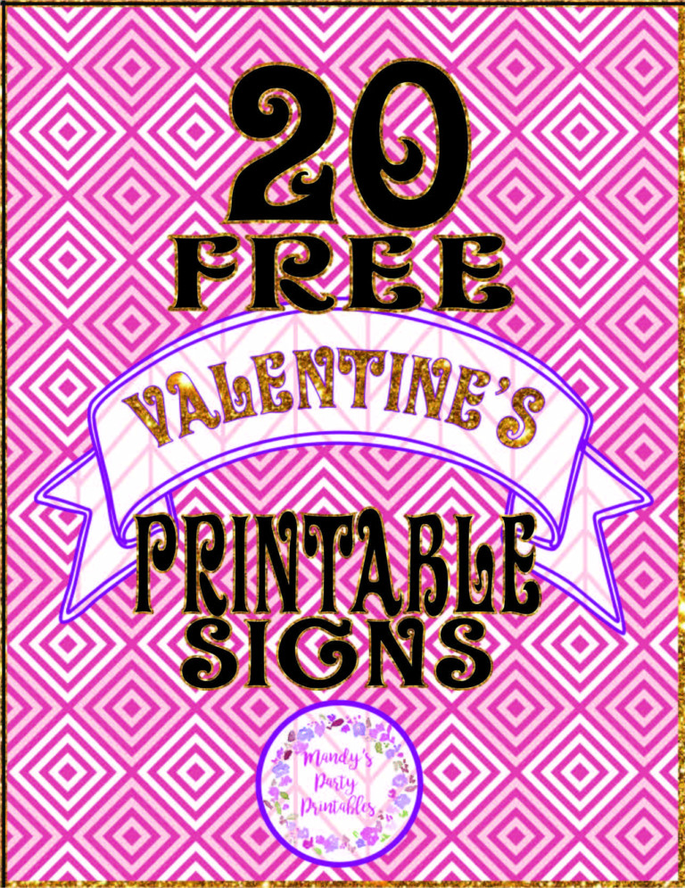 Free Printable Valentine Signs Mandy S Party Printables Freeprintabletm Com