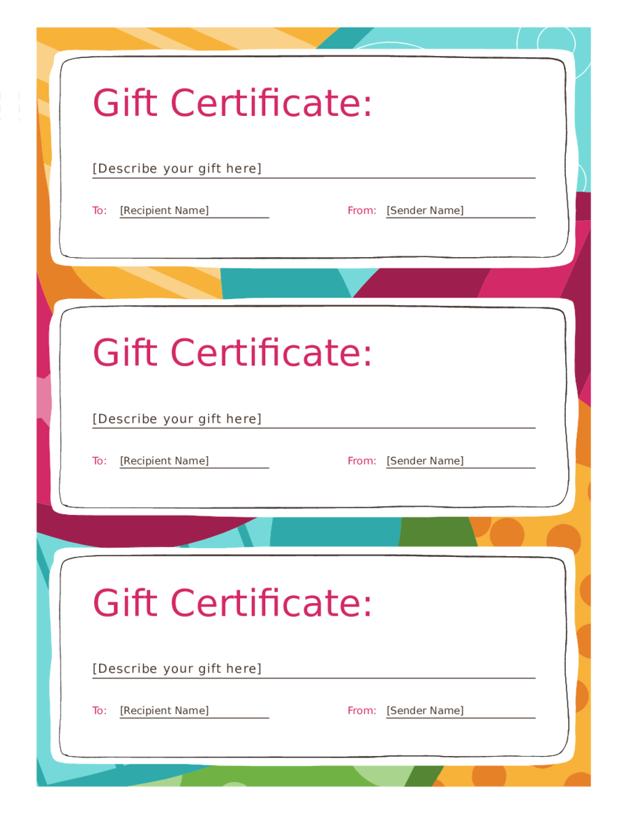 2020 Gift Certificate Form Fillable Printable PDF 