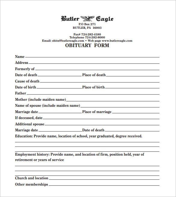 25 Funeral Obituary Templates Statement Template 