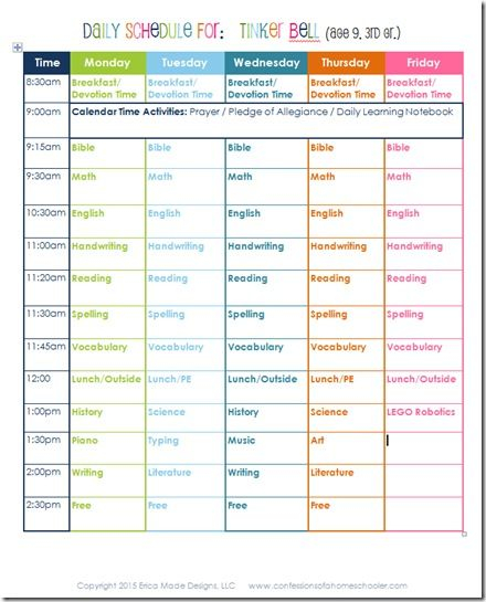 3rd Grade Daily Homeschool Schedule Confessions Of A 