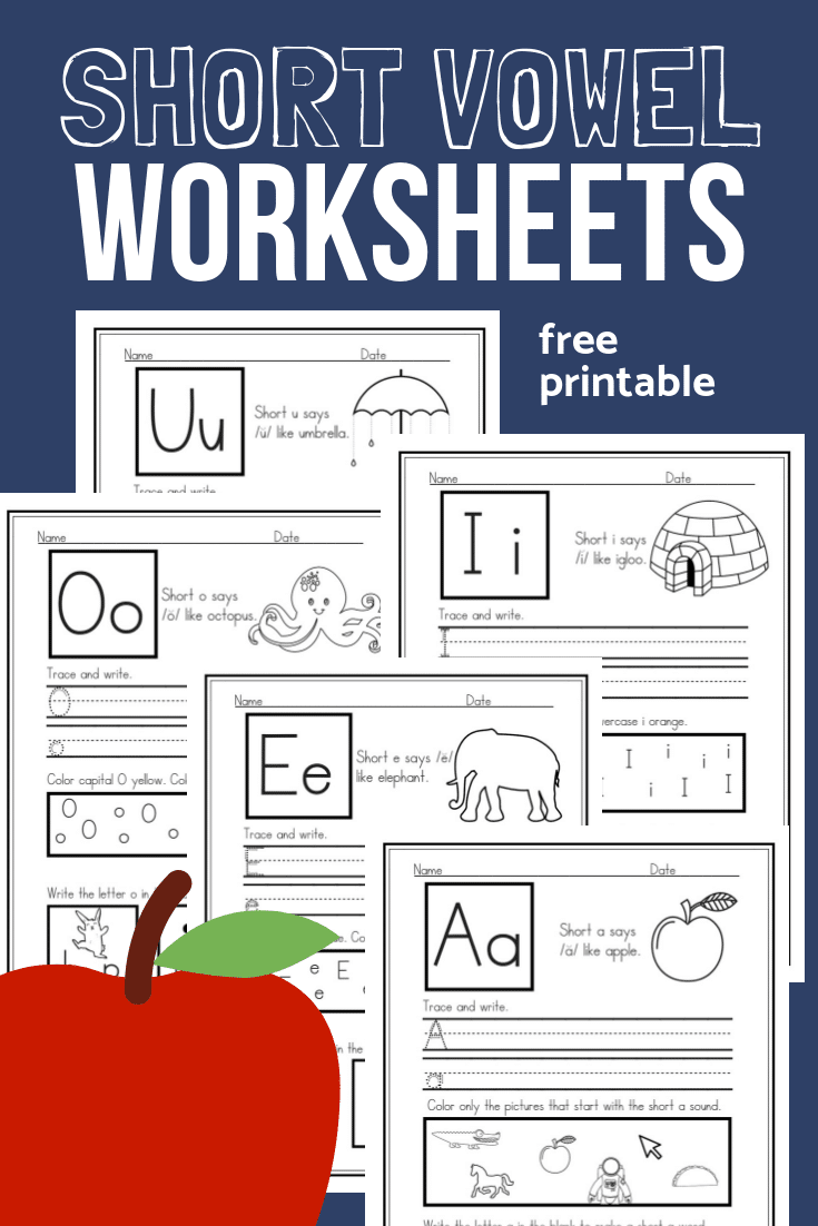 5 FREE Printable Worksheets For Short Vowel Sound Practice 