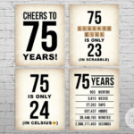 75th Birthday PRINTABLE Posters 75th Birthday Sign Pack Etsy