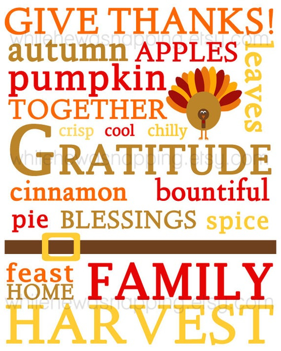 8x10 Thanksgiving Themed Subway Art Printable Great