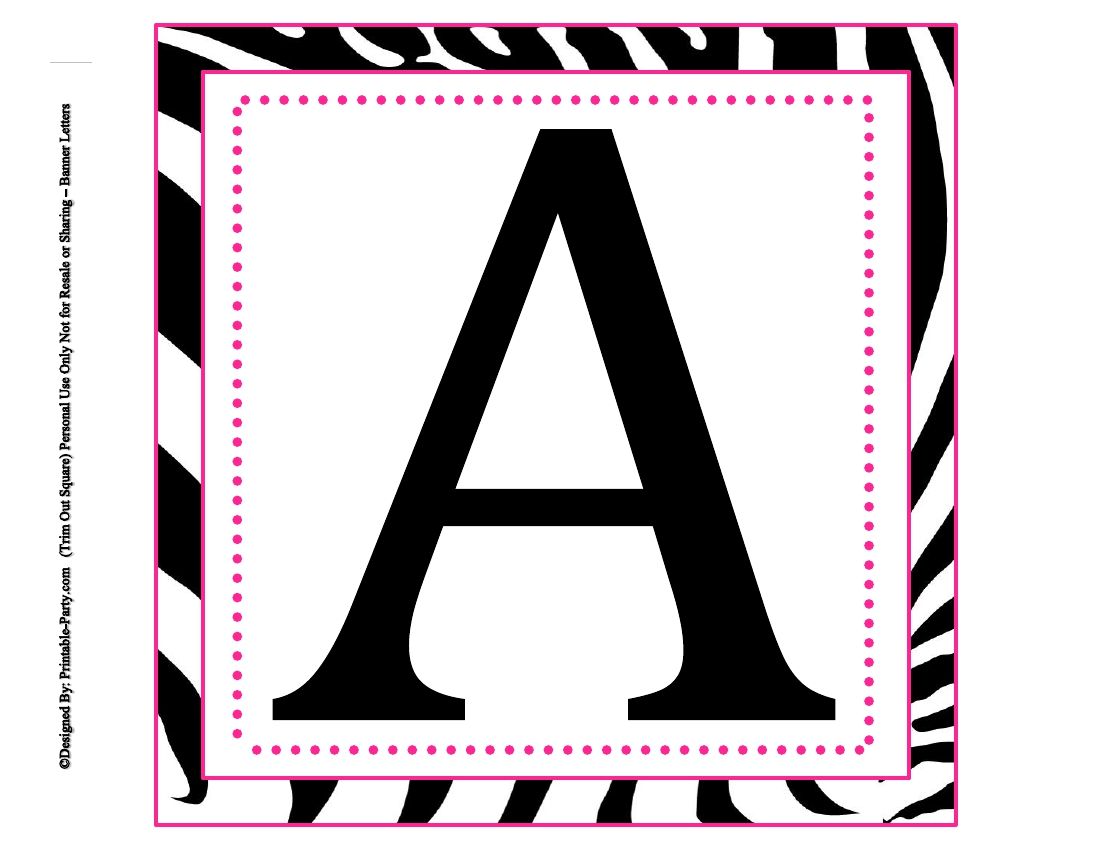 8x8 Inch Large Square Printable Alphabet Letters 