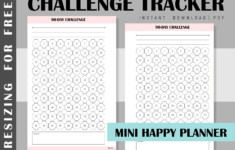 90 day Challenge Tracker Printable MINI Happy Planner