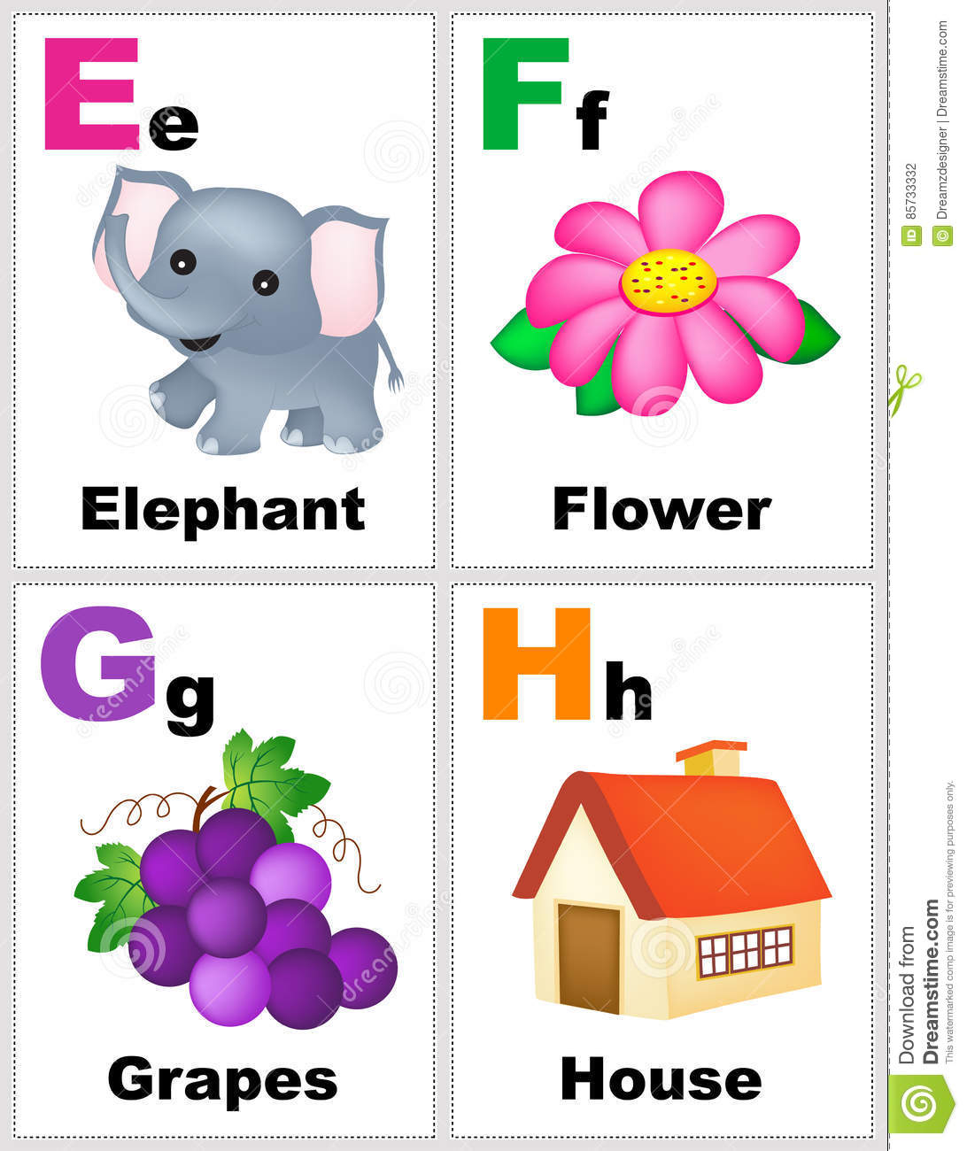 Alphabet Flashcards Stock Illustration Illustration Of 