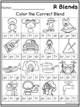 Beginning Blends Worksheets R Blends Worksheets By 