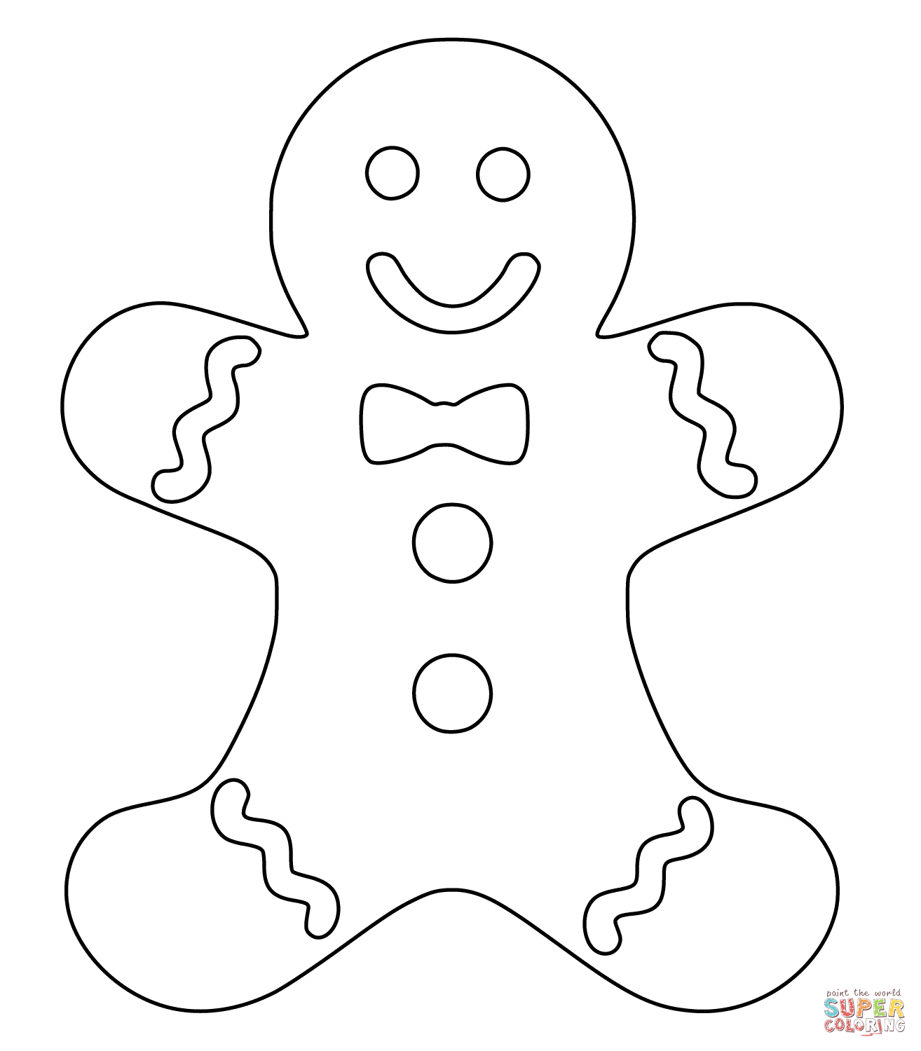 Christmas Gingerbread Man Coloring Page Free Printable 