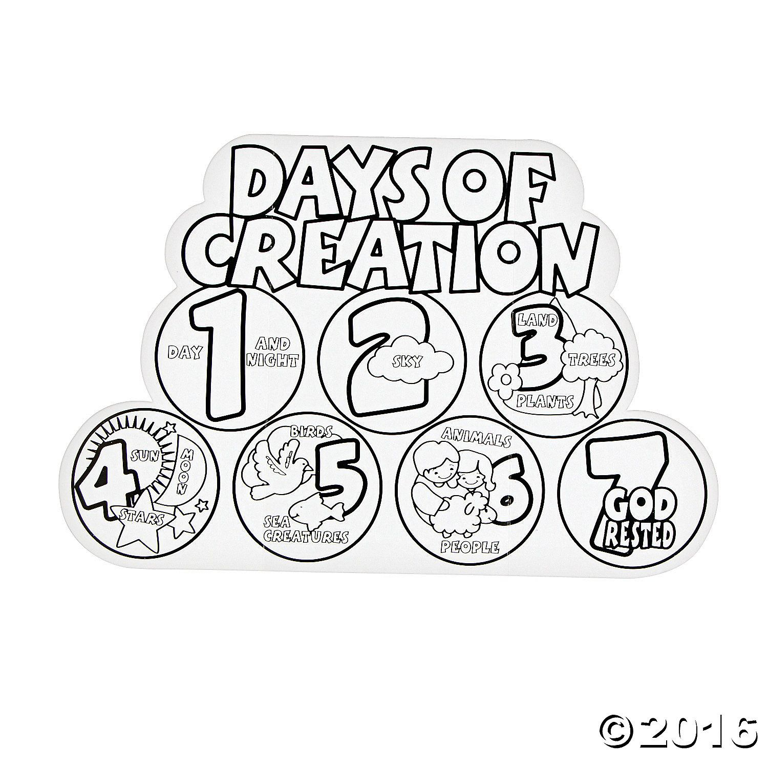 Color Your Own 7 Days Of Creation Displays Creation 