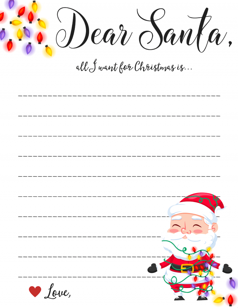 Dear Santa Letter Free Printable Downloads