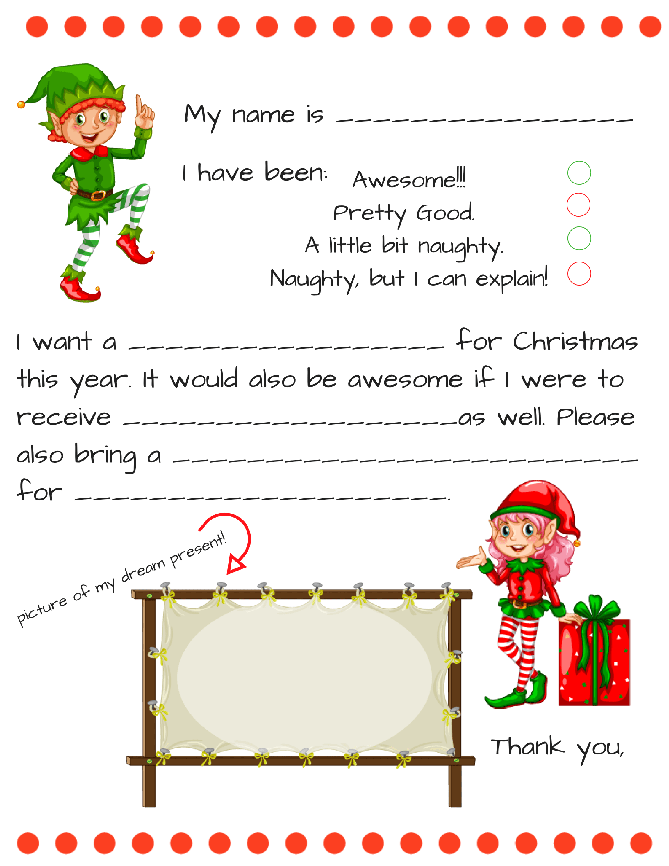 Dear Santa Letter Free Printable Downloads