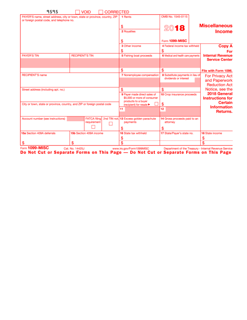 Form 1099 MISC 2021 Fillable And Printable IRS PDF