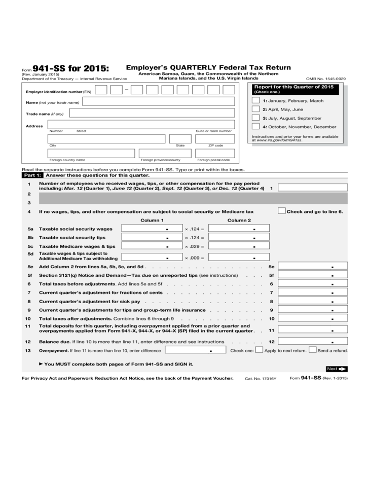 Free Printable 941 Form FreePrintableTM FreePrintableTM