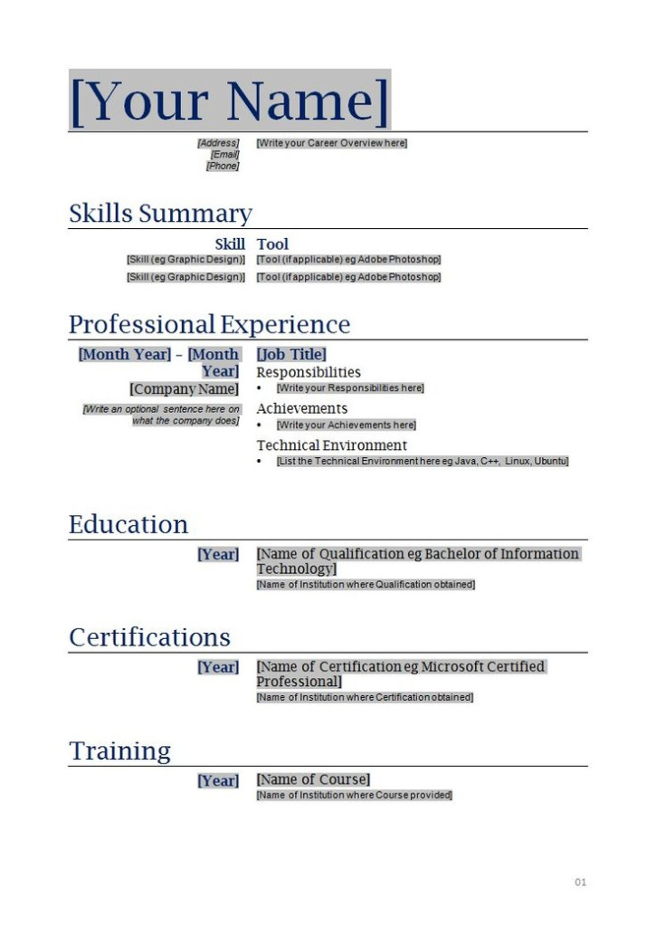 Free Blanks Resumes Templates Posts Related To Free