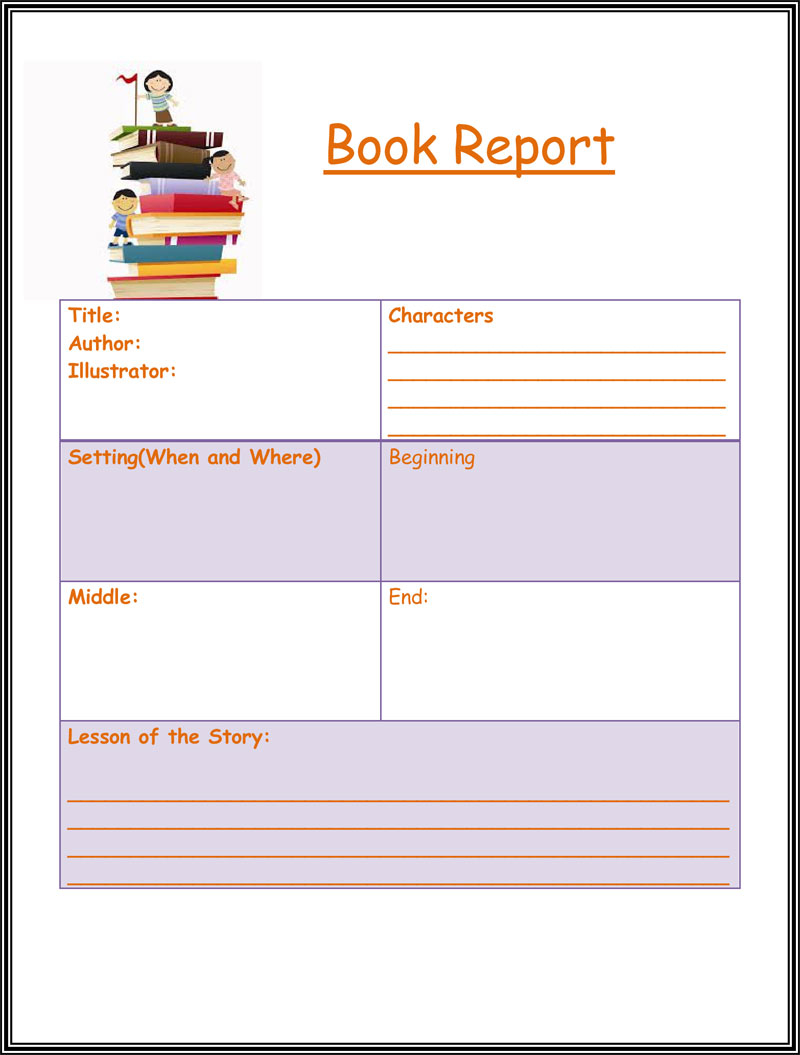 Free Book Report Worksheet Templates Word Layouts