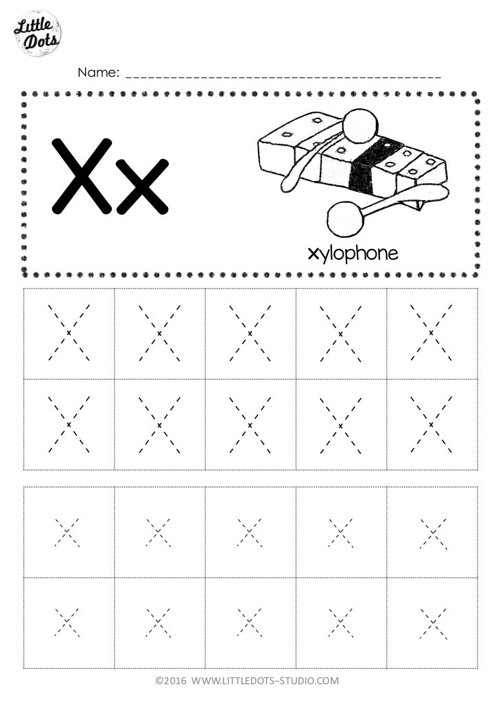 Free Letter X Tracing Worksheets