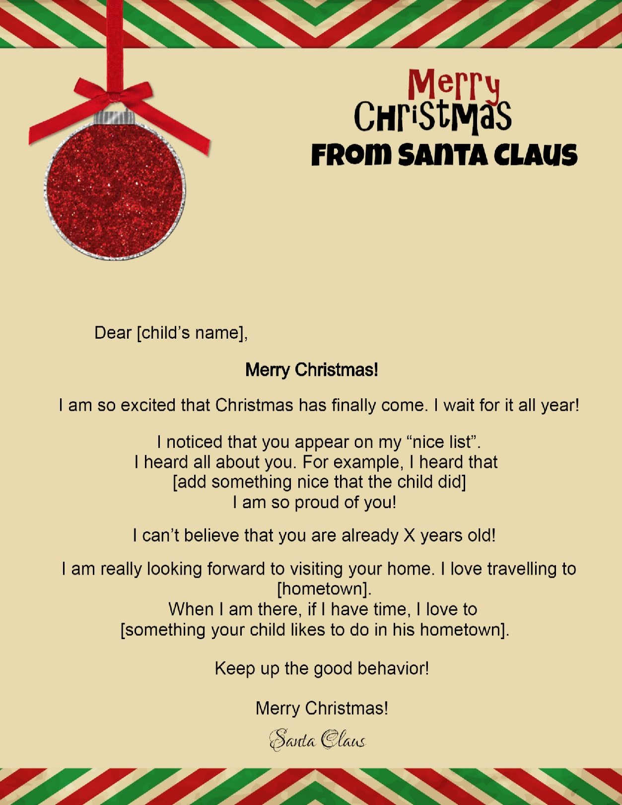 Free Letters From Santa