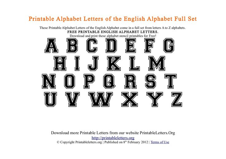 Free PDF Printable College Style Alphabets Printable 