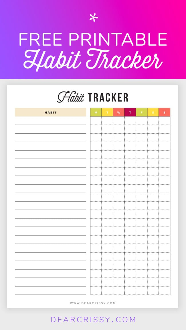 Free Printable Habit Tracker Start Tracking Your Habits 