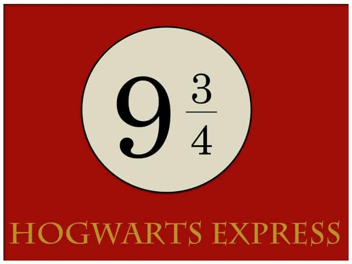 Free printable harry potter party Platform 9 3 4 Lovely 