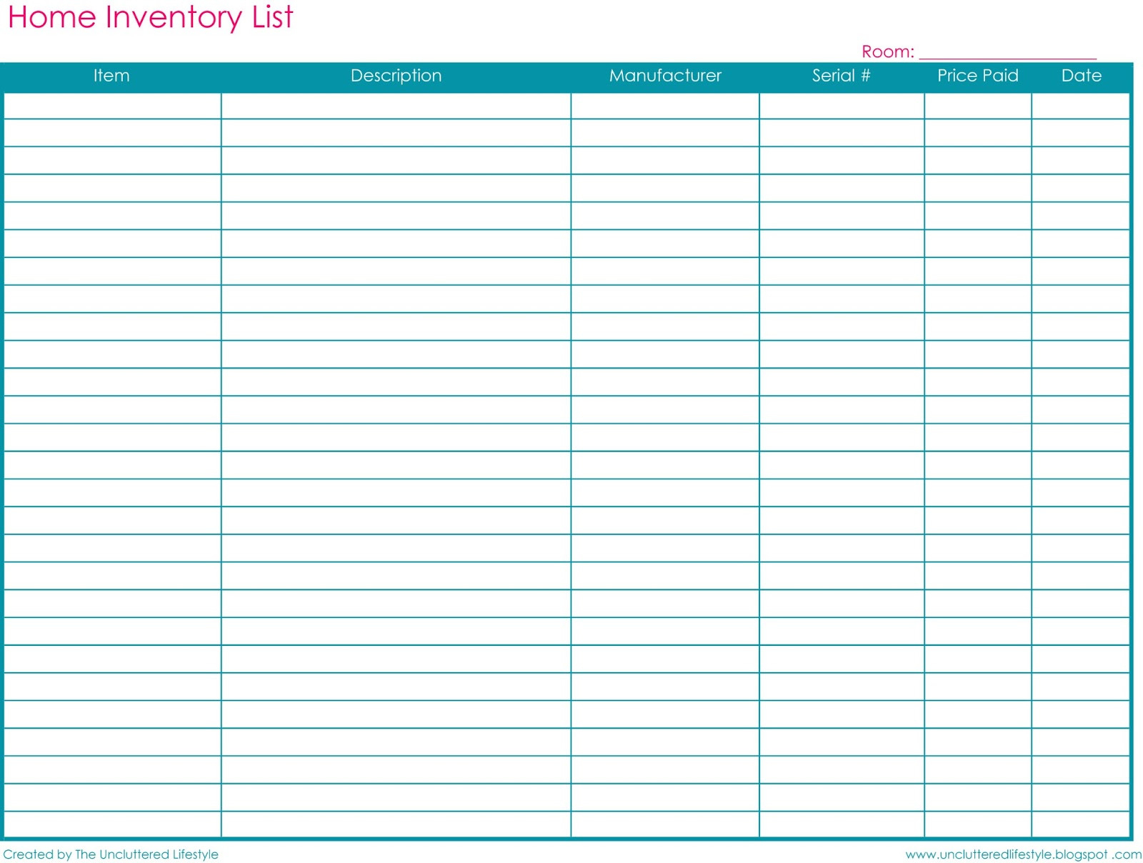 Free Printable Inventory Forms Durun ugrasgrup 