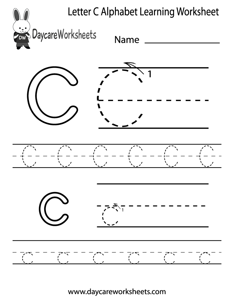 Free Printable Letter C Alphabet Learning Worksheet For 