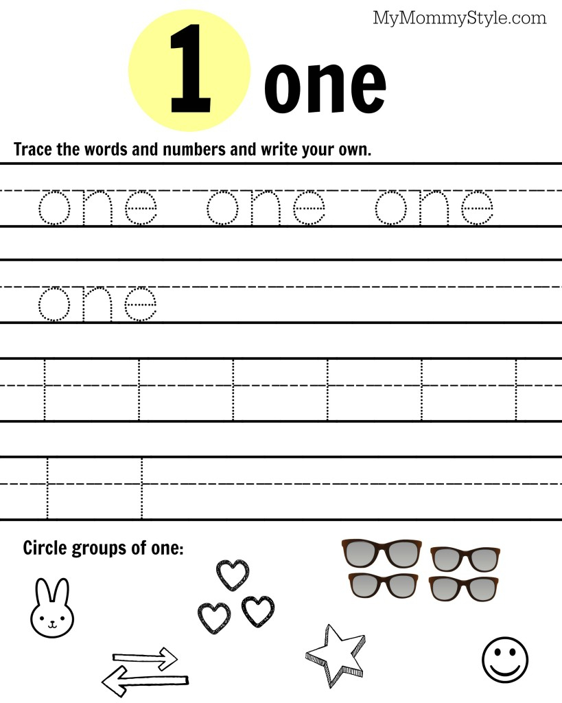 Free Printable Number Worksheets 1 9 My Mommy Style