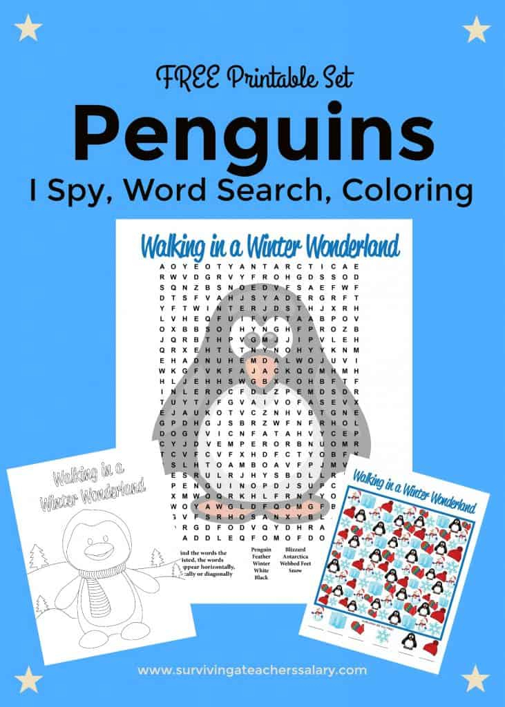 Free Printable Penguins Worksheets Coloring Sheet Word 