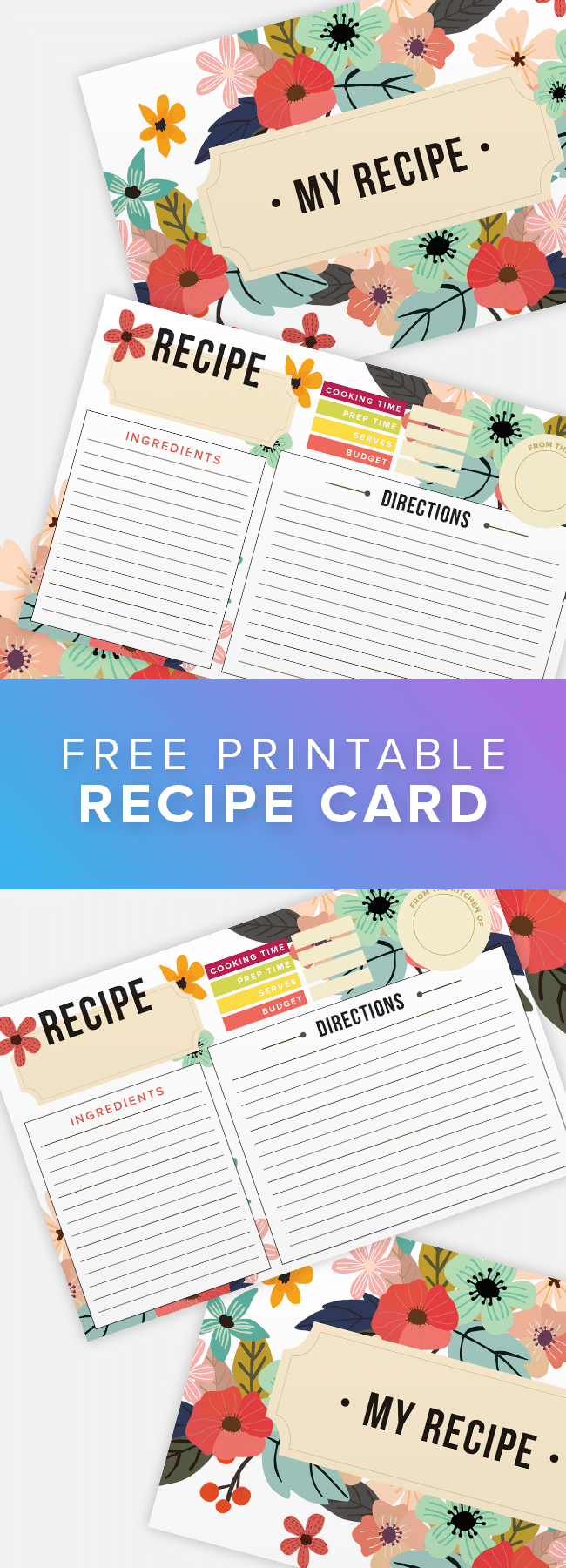 Free Printable Recipe Cards 5x7 Printable Recipe Cards