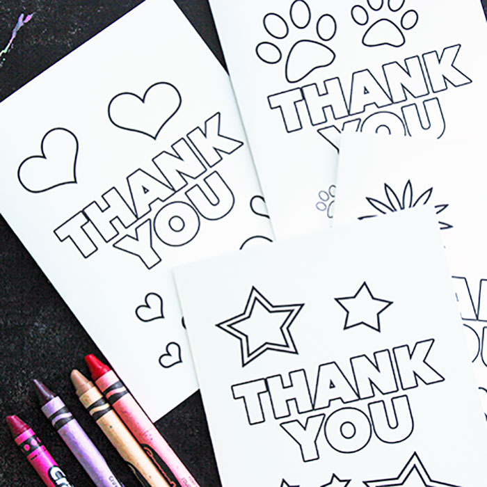 Free Printable Thank You Cards For Kids To Color Send 