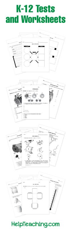 Free Tests Quizzes And Worksheets For Print Or Online Use 