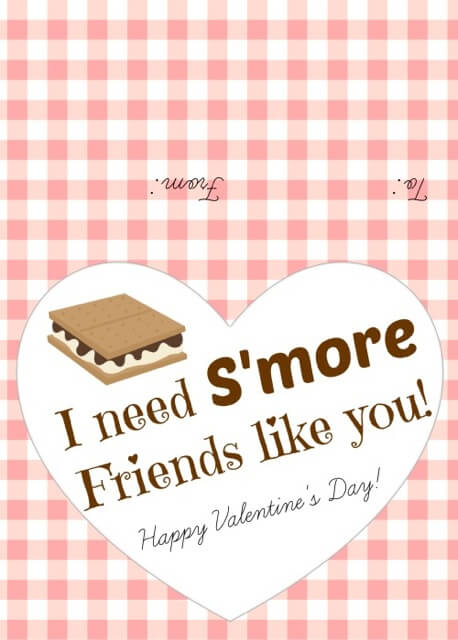 Free Valentine s Day S mores Card Printable Card