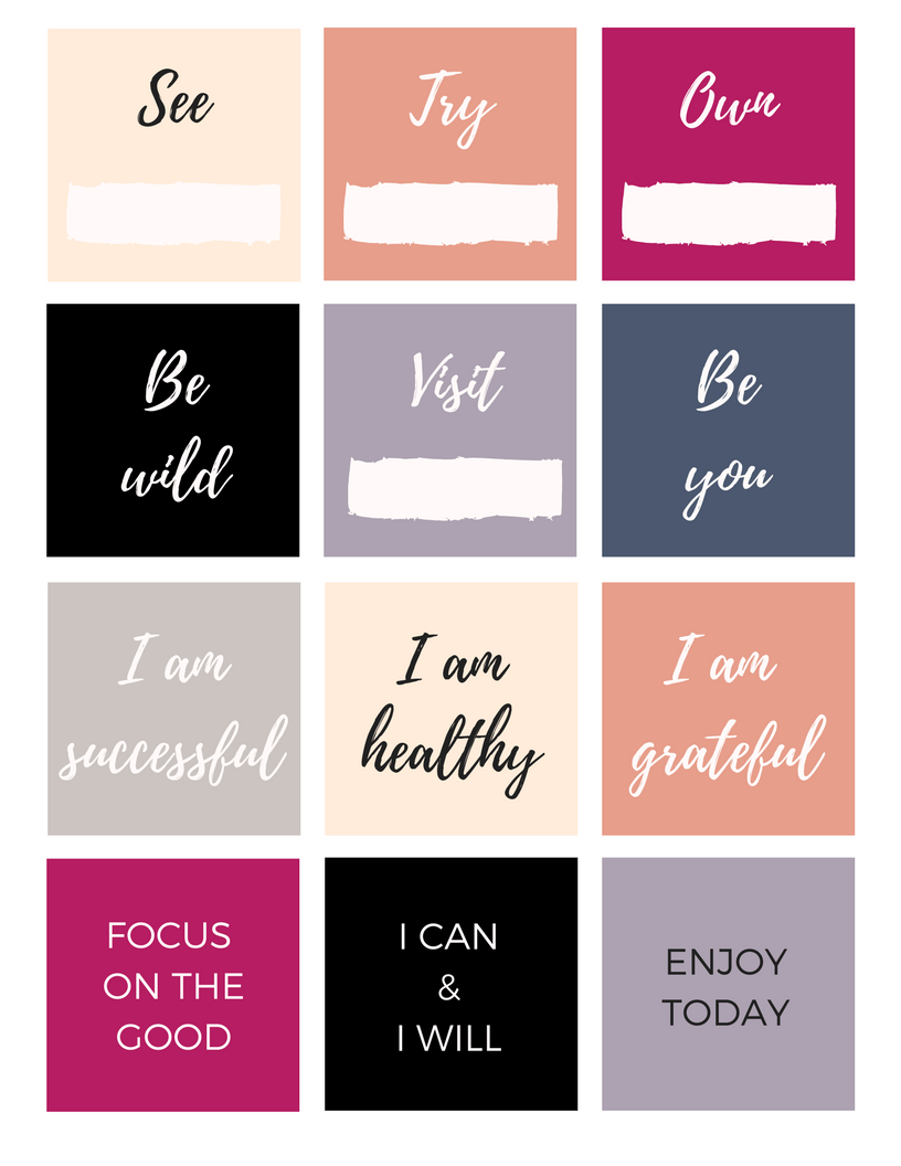 FREE Vision Board Printables visionboard freedownload 