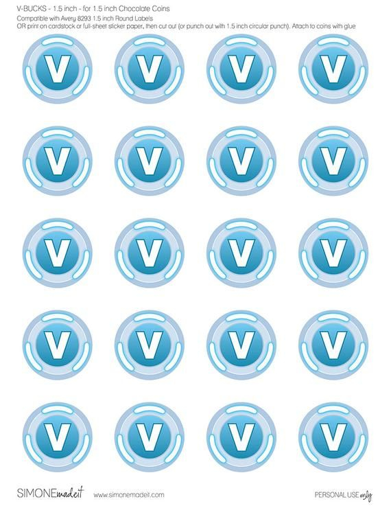 V Bucks Printables