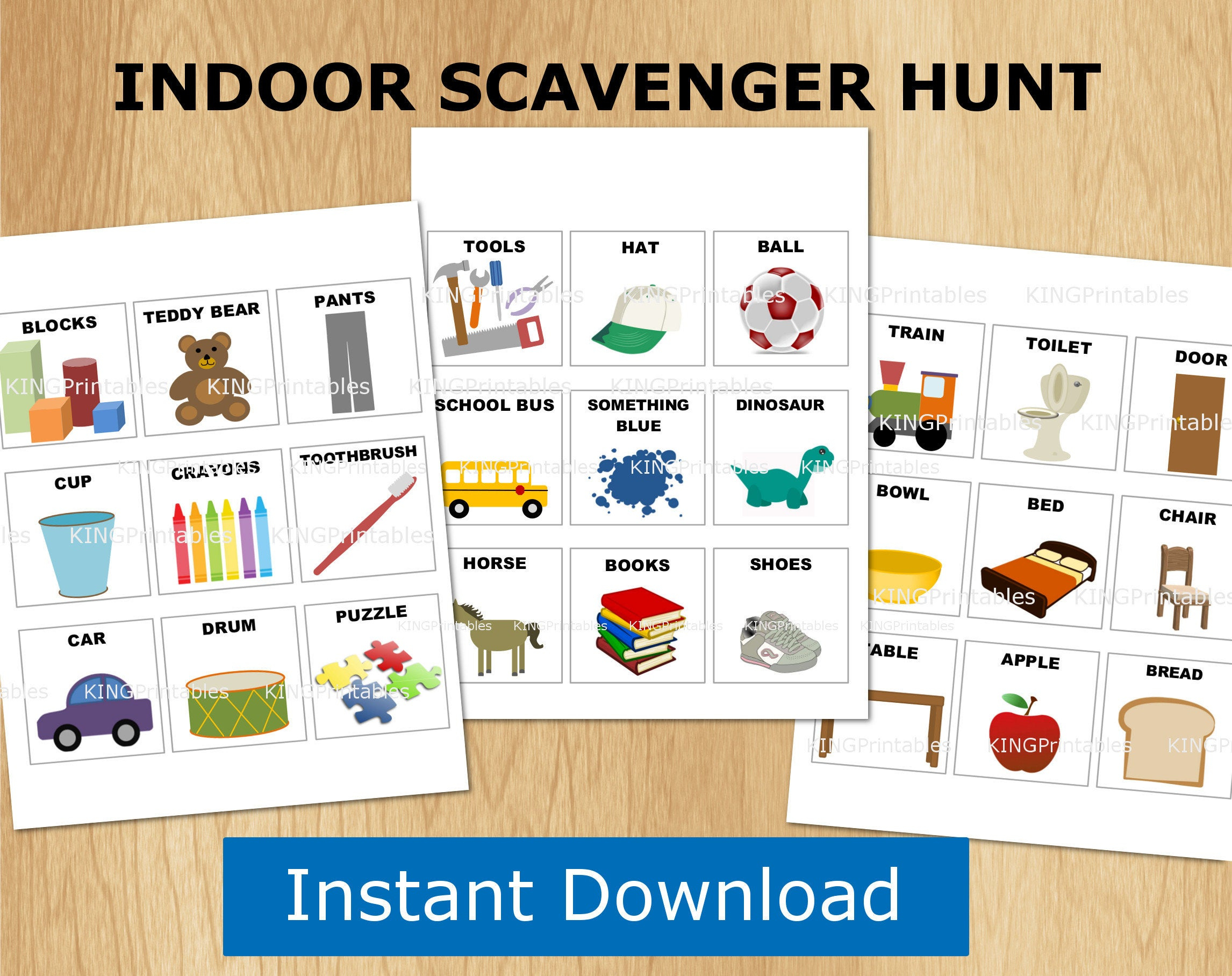 Indoor Scavenger Hunt Kids Printables Preschool Games Etsy