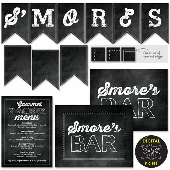 Items Similar To S mores Bar Printables On Etsy