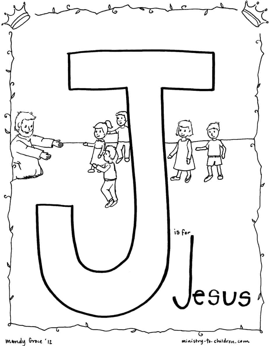 J Is For JESUS Bible Alphabet Coloring Page