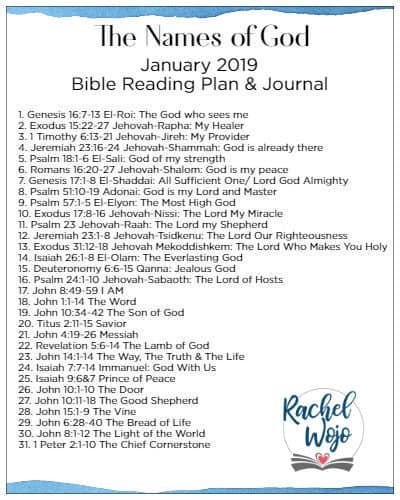 January 2021 Bible Reading Plan RachelWojo