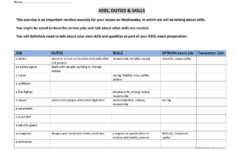 Jobs Duties And Skills Worksheet Free ESL Printable