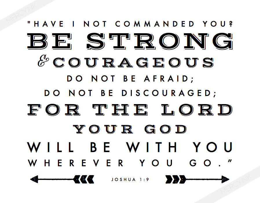 JOSHUA 1 9 Be Strong Courageous Scripture Print For Gallery