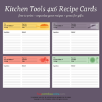 Kitchen Tools Printable 4x6 Recipe Cards Free Printables