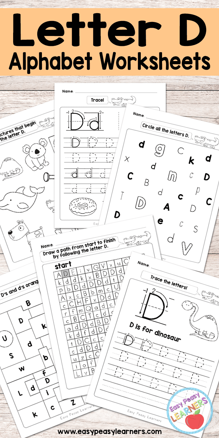 Letter D Worksheets Alphabet Series Easy Peasy Learners