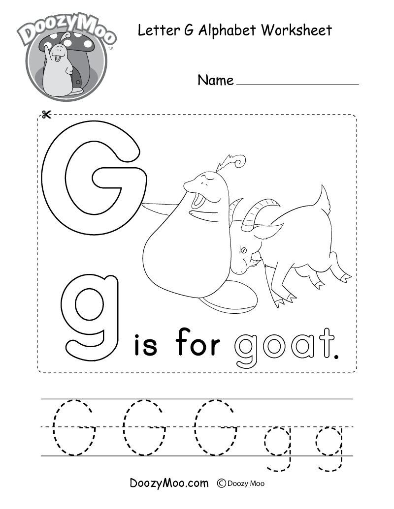 Letter G Alphabet Activity Worksheet Doozy Moo