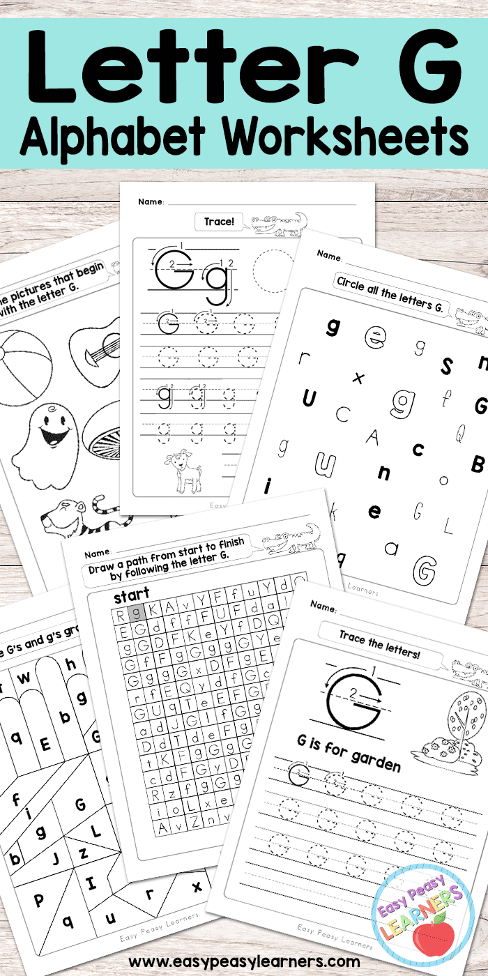 Letter G Worksheets Alphabet Series Easy Peasy Learners