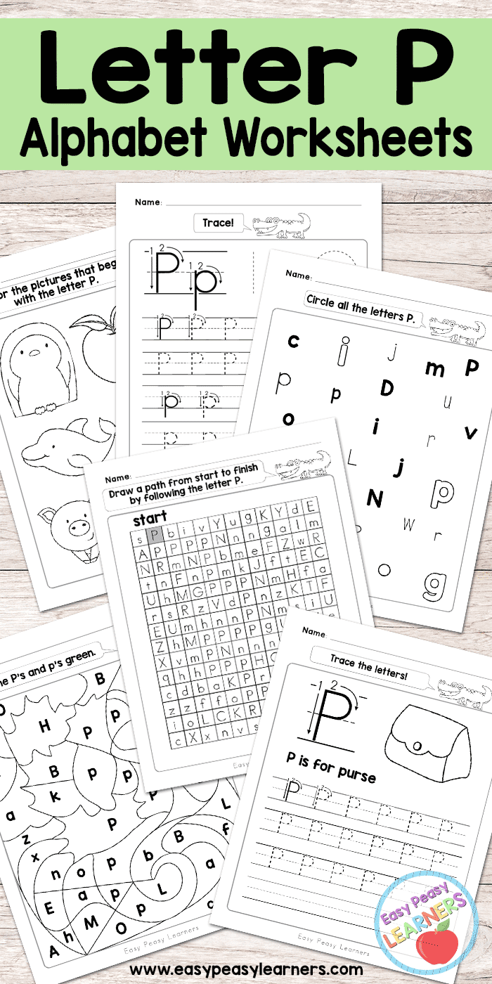 Letter P Worksheets Alphabet Series Easy Peasy Learners