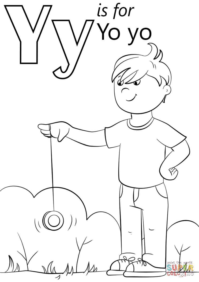 Letter Y Is For Yo Yo Coloring Page Free Printable 