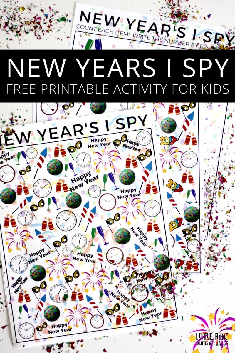 New Years Counting I SPY Activity For Kids FREE Printable 