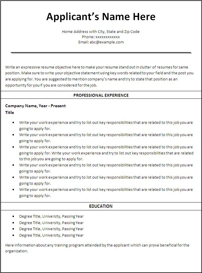 Nursing Resume Templates 6 Free Professional Word PDF 